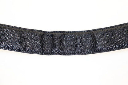 Bvlgari Leather Round Logo Buckle Silver Belt Black — view 6