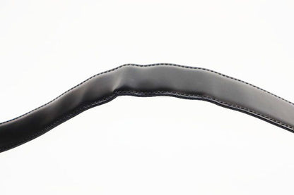 Bvlgari Leather Round Logo Buckle Silver Belt Black — view 9