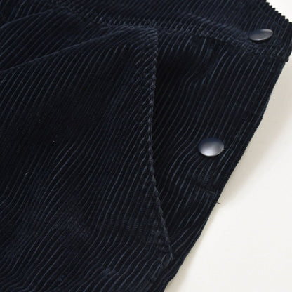 Prada Corduroy Overalls Fabric Navy Triangle Logo Shoulder Strap — view 8