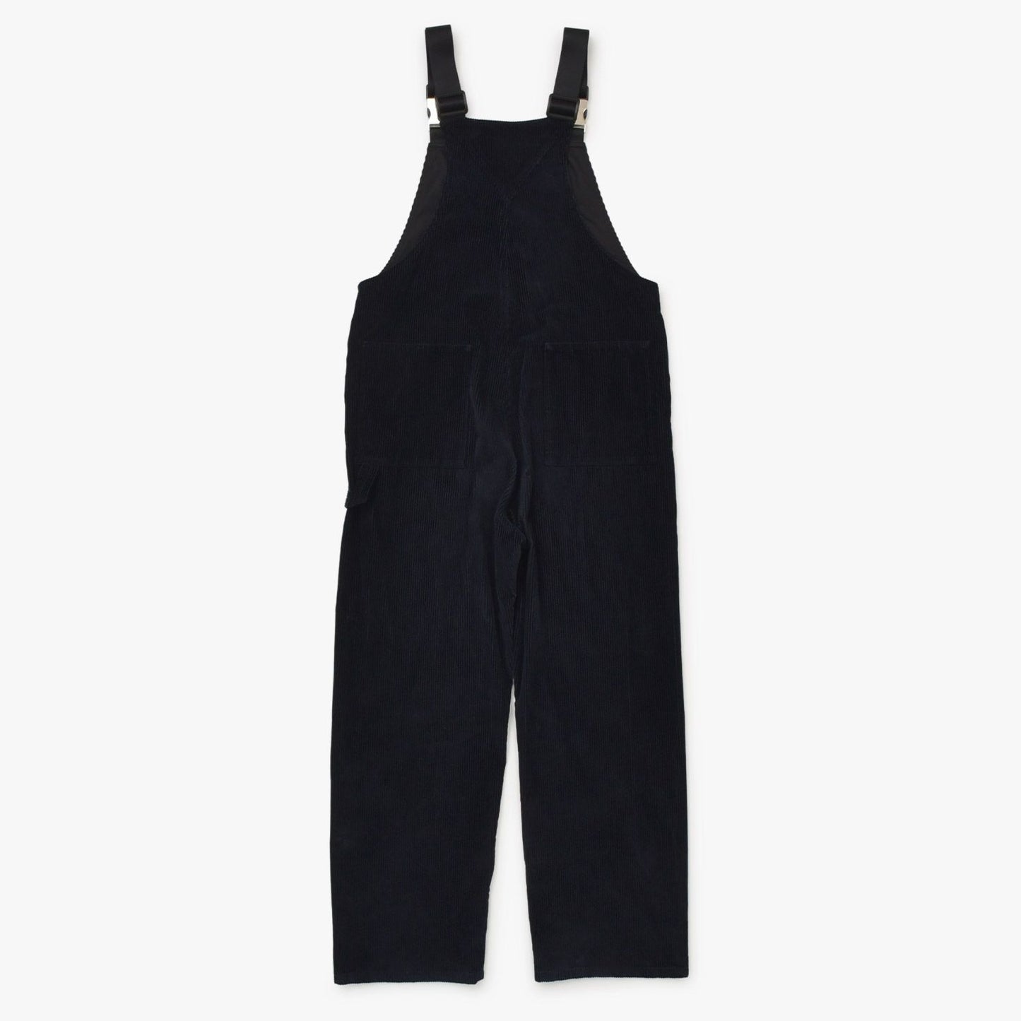 Prada Corduroy Overalls Fabric Navy Triangle Logo Shoulder Strap — view 2