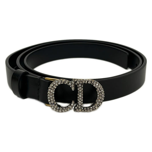 Dior Belt 70 Black CD Leather