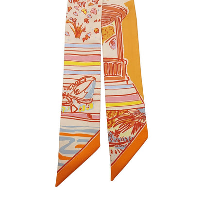 Hermes Twill Reil le Dete Summer Stripes Scarf — view 5