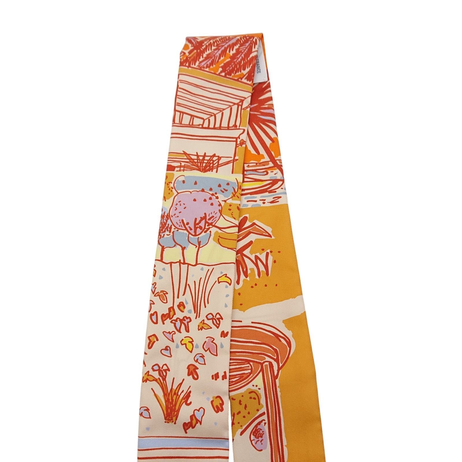 Hermes Twill Reil le Dete Summer Stripes Scarf — view 6
