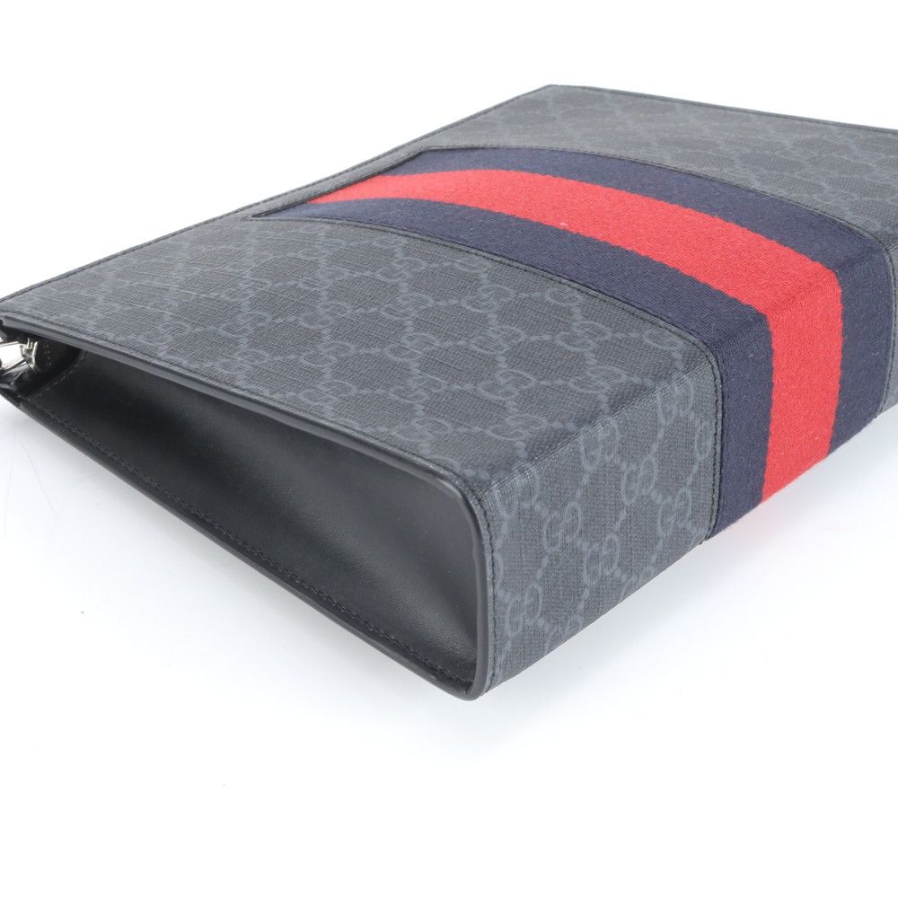Gucci GG Supreme Sherry Line Leather Clutch Pouch Business — view 3