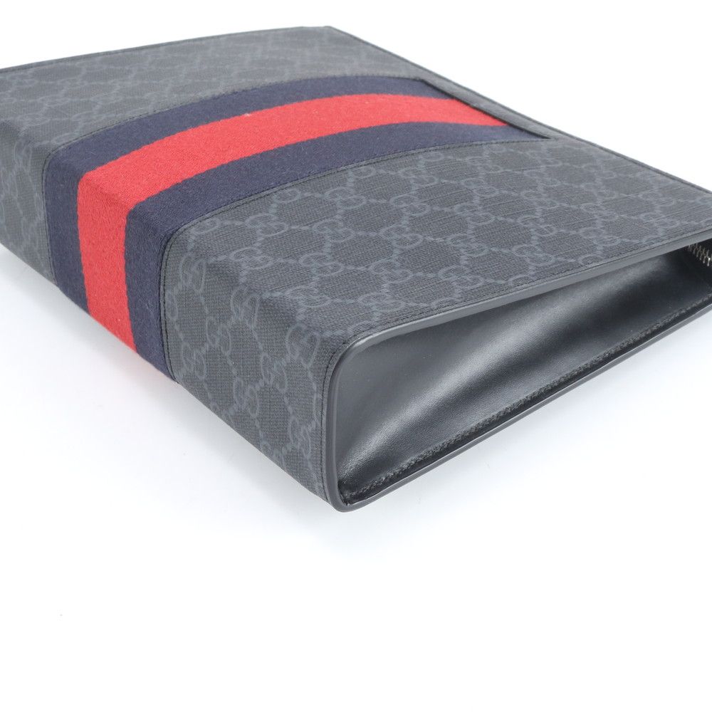 Gucci GG Supreme Sherry Line Leather Clutch Pouch Business — view 4