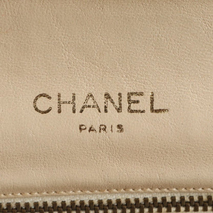 Chanel Lambskin Chain Beige Leather Shoulder Bag Hand — view 8
