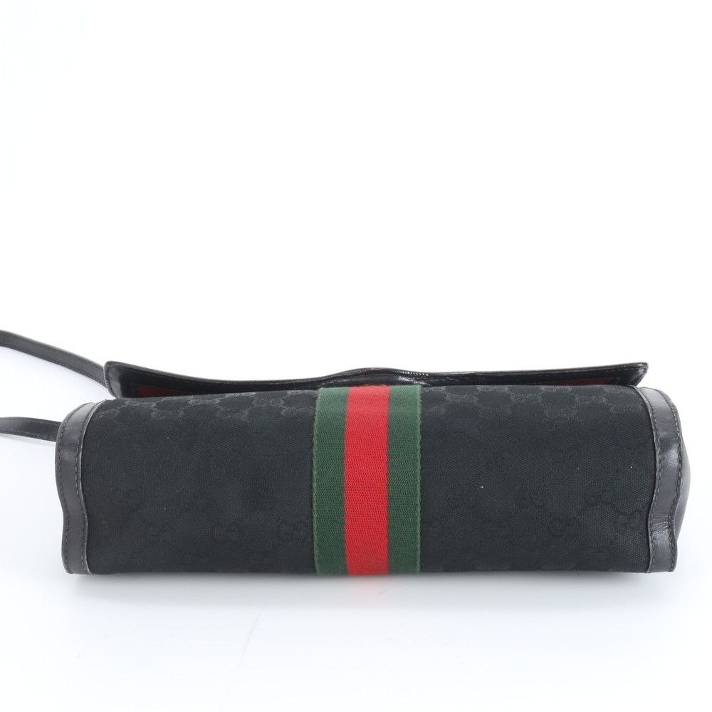 Gucci Vintage GG Canvas Sherry Line Leather Shoulder Bag Crossbody — view 5