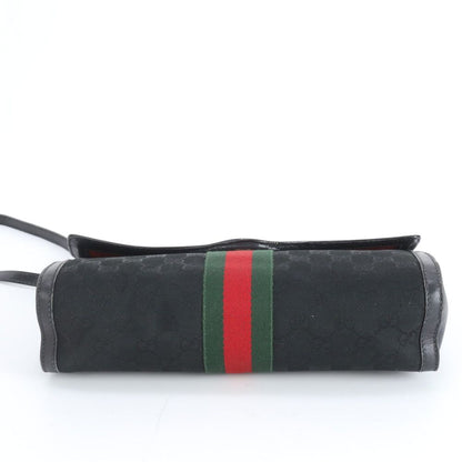 Gucci Vintage GG Canvas Sherry Line Leather Shoulder Bag Crossbody — view 5