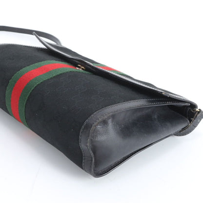 Gucci Vintage GG Canvas Sherry Line Leather Shoulder Bag Crossbody — view 6