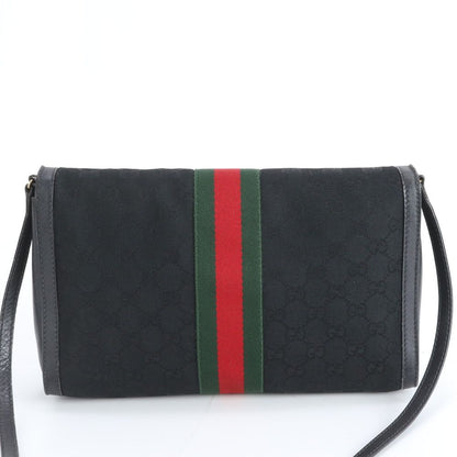 Gucci Vintage GG Canvas Sherry Line Leather Shoulder Bag Crossbody — view 3