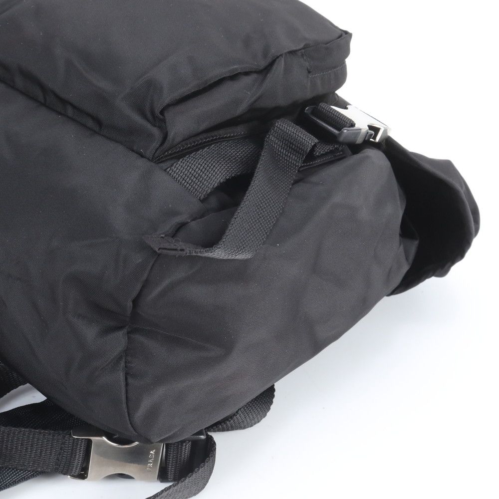 Prada Tessuto Nylon Triangle Logo Sac Backpack Black — view 4