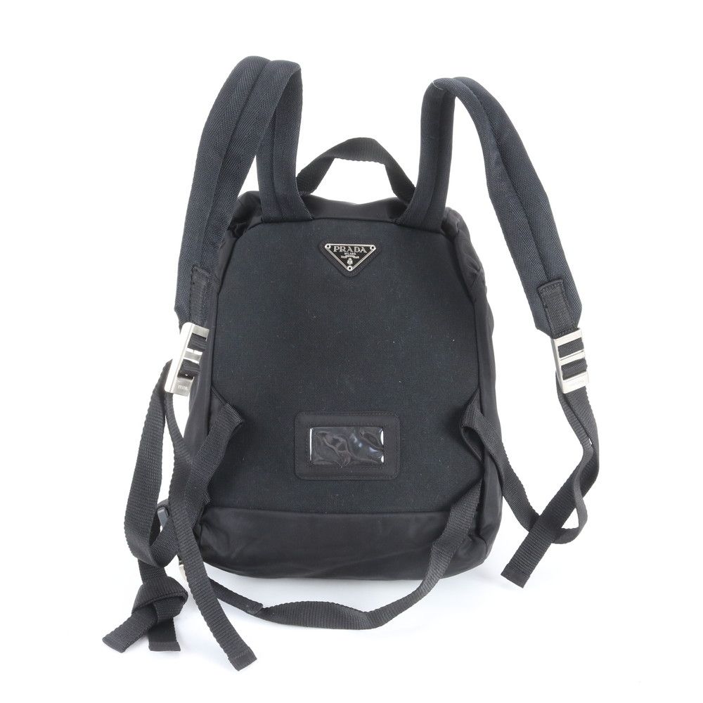Prada Tessuto Nylon Triangle Logo Sac Backpack Black — view 3