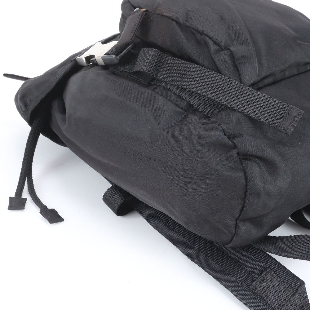 Prada Tessuto Nylon Triangle Logo Sac Backpack Black — view 6
