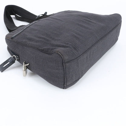 Prada Leather Canvas Tote Shoulder Hand — view 4