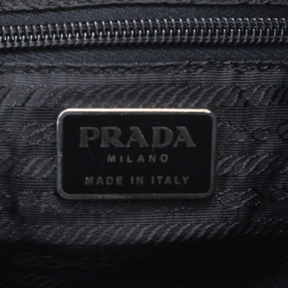 Prada Leather Canvas Tote Shoulder Hand — view 8