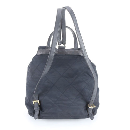Prada Triangle Logo Tessuto Nylon Quilted Leather Backpack — view 3