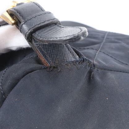 Prada Triangle Logo Tessuto Nylon Quilted Leather Backpack — view 9