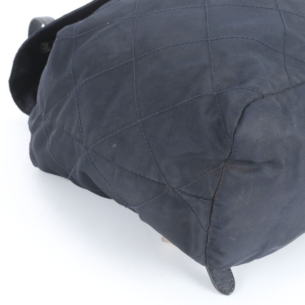 Prada Triangle Logo Tessuto Nylon Quilted Leather Backpack — view 6