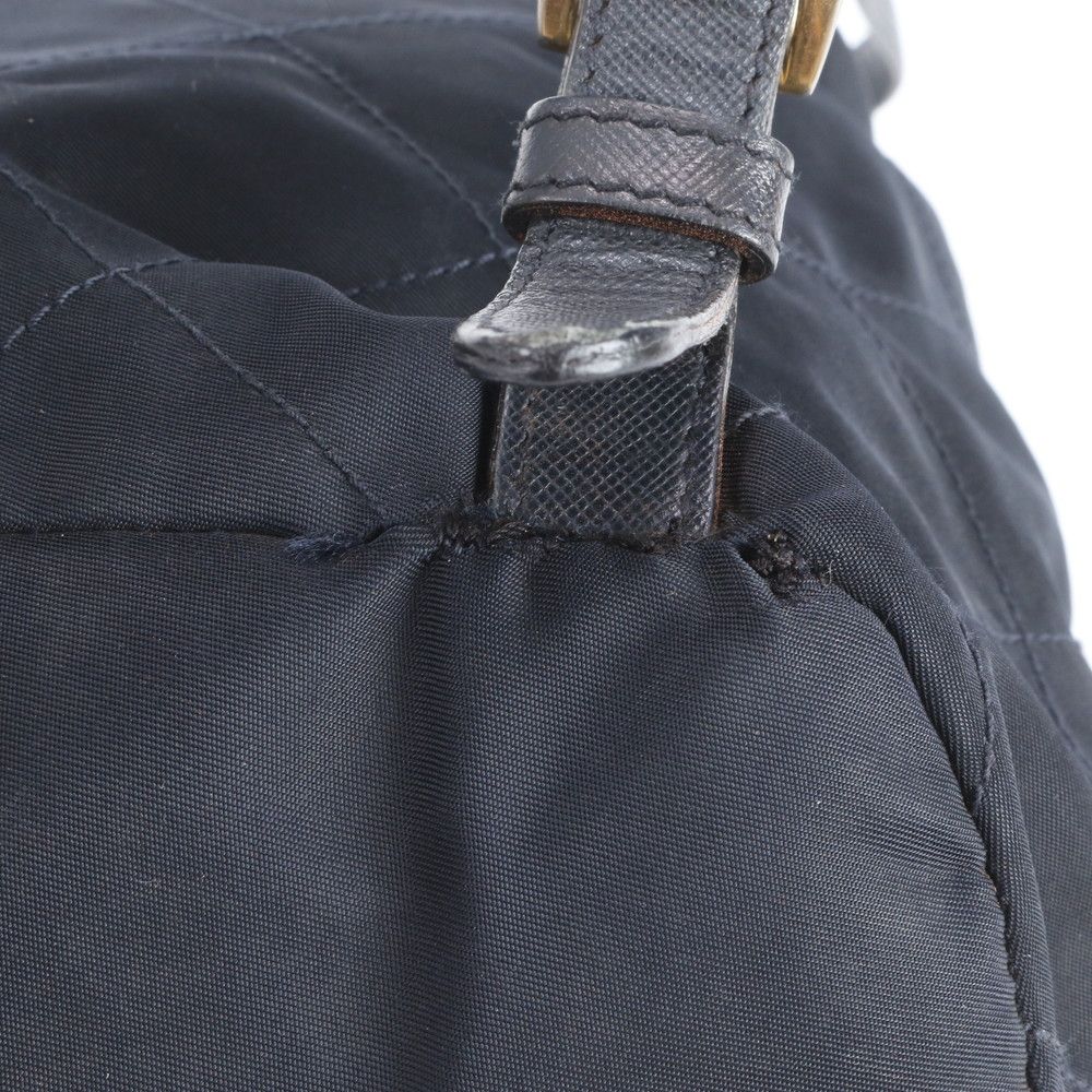 Prada Triangle Logo Tessuto Nylon Quilted Leather Backpack — view 8