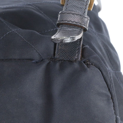 Prada Triangle Logo Tessuto Nylon Quilted Leather Backpack — view 8