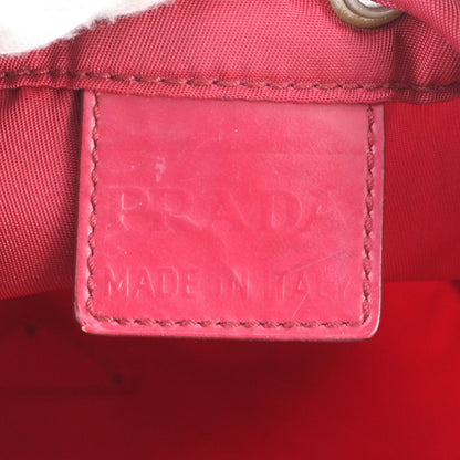 Prada Tessuto Nylon Triangle Logo Drawstring Leather Pouch — view 7