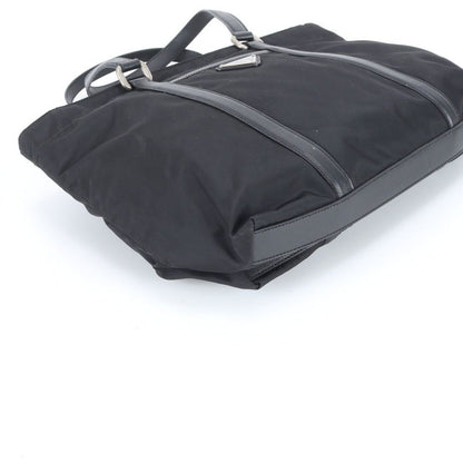 Prada Tessuto Nylon Saffiano Leather Tote Shoulder Black — view 4