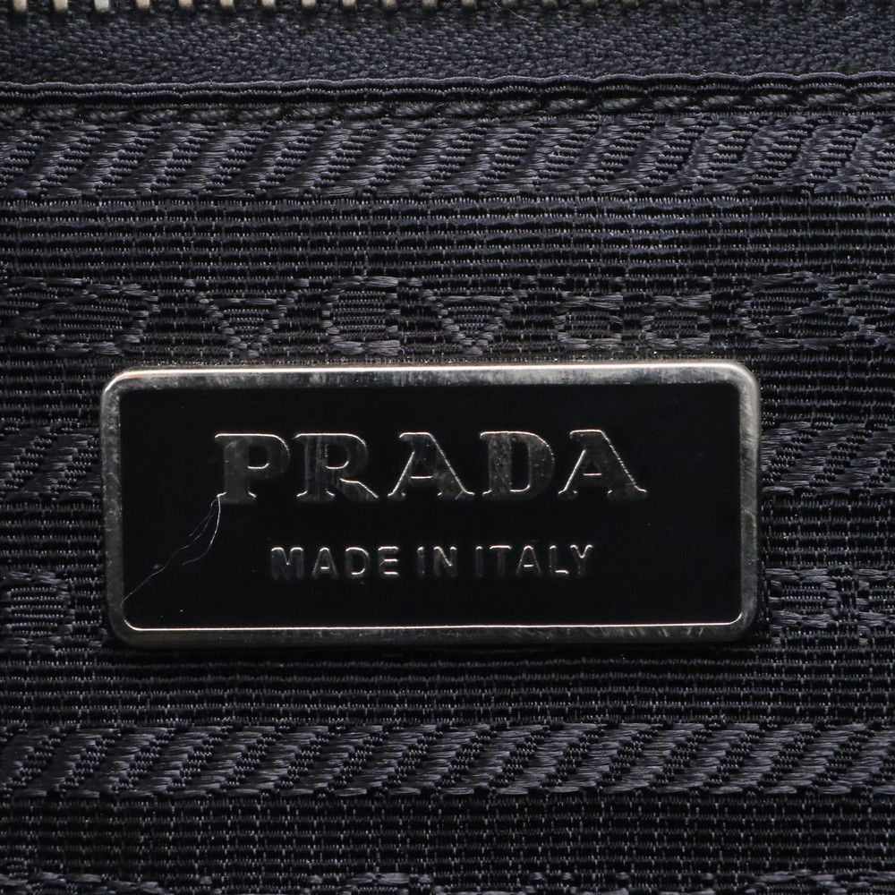 Prada Tessuto Nylon Saffiano Leather Tote Shoulder Black — view 9