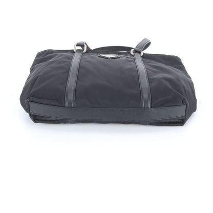 Prada Tessuto Nylon Saffiano Leather Tote Shoulder Black — view 6