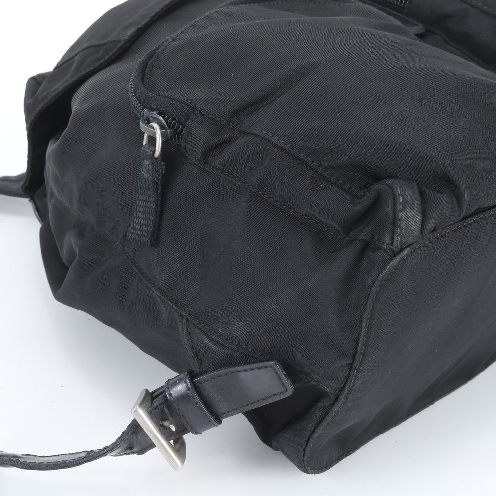 Prada Tessuto Nylon Triangle Logo Backpack Black — view 6