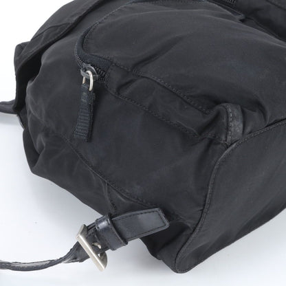 Prada Tessuto Nylon Triangle Logo Backpack Black — view 6