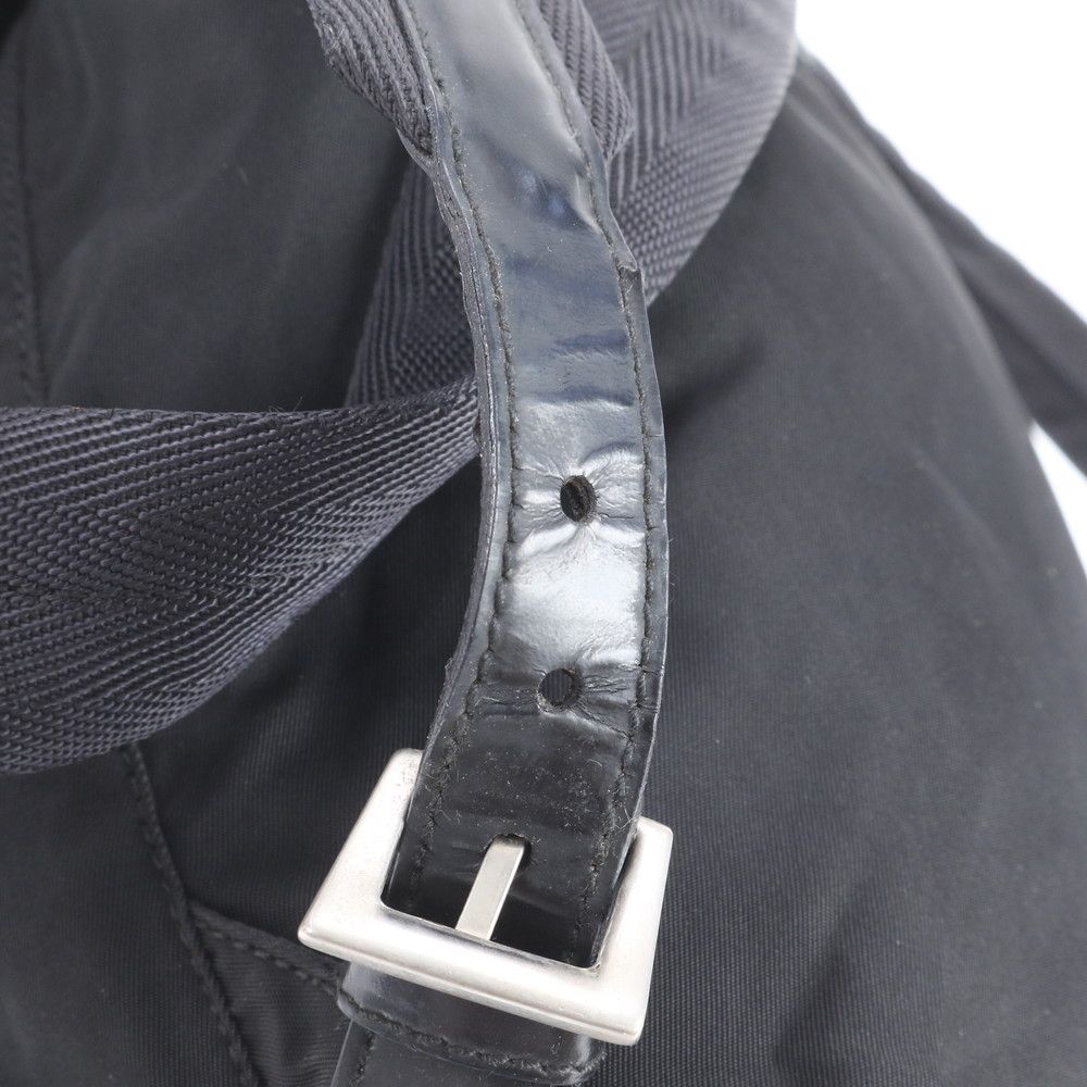 Prada Tessuto Nylon Triangle Logo Backpack Black — view 8