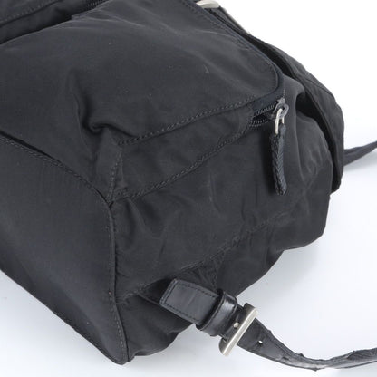 Prada Tessuto Nylon Triangle Logo Backpack Black — view 4