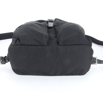 Prada Tessuto Nylon Triangle Logo Backpack Black — view 5