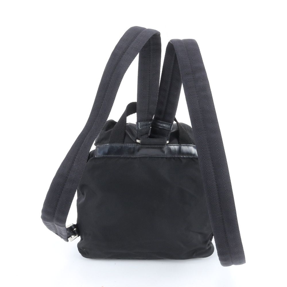 Prada Tessuto Nylon Triangle Logo Backpack Black — view 3