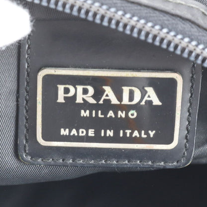 Prada Tessuto Nylon Triangle Logo Leather Shoulder Bag Crossbody Messenger — view 8