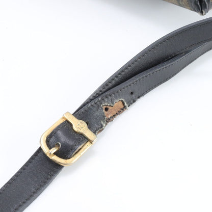 Fendi Vintage Zucca Leather Shoulder Bag Crossbody Black Hand — view 8