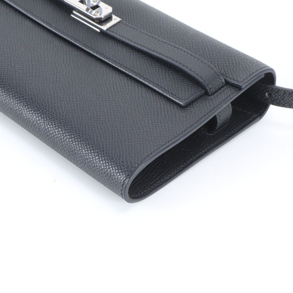Hermes Shoulder Wallet Kelly to Go Black — view 6