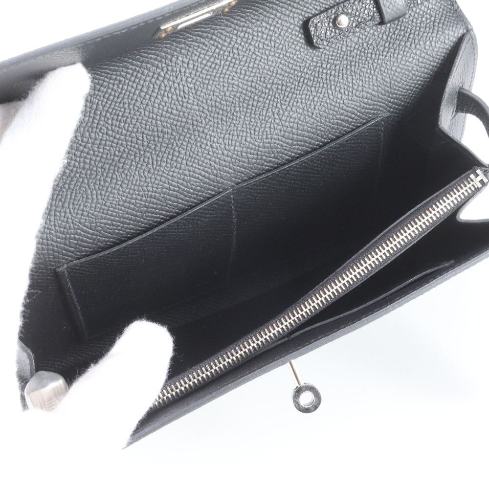 Hermes Shoulder Wallet Kelly to Go Black — view 8
