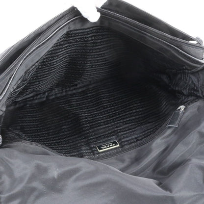 Prada Tessuto Nylon Triangle Logo Leather Shoulder Bag Crossbody Messenger — view 8