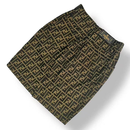 Fendi Set Sleeveless Top Trapezoid Skirt Zucca Pattern FF Logo 42 Brown — view 5