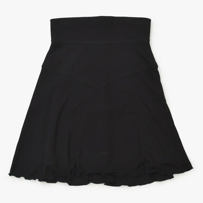 Chanel Boutique Black Skirt Flare Mellow Polished Rayon Vintage