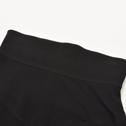 Chanel Boutique Black Skirt Flare Mellow Polished Rayon Vintage — view 3