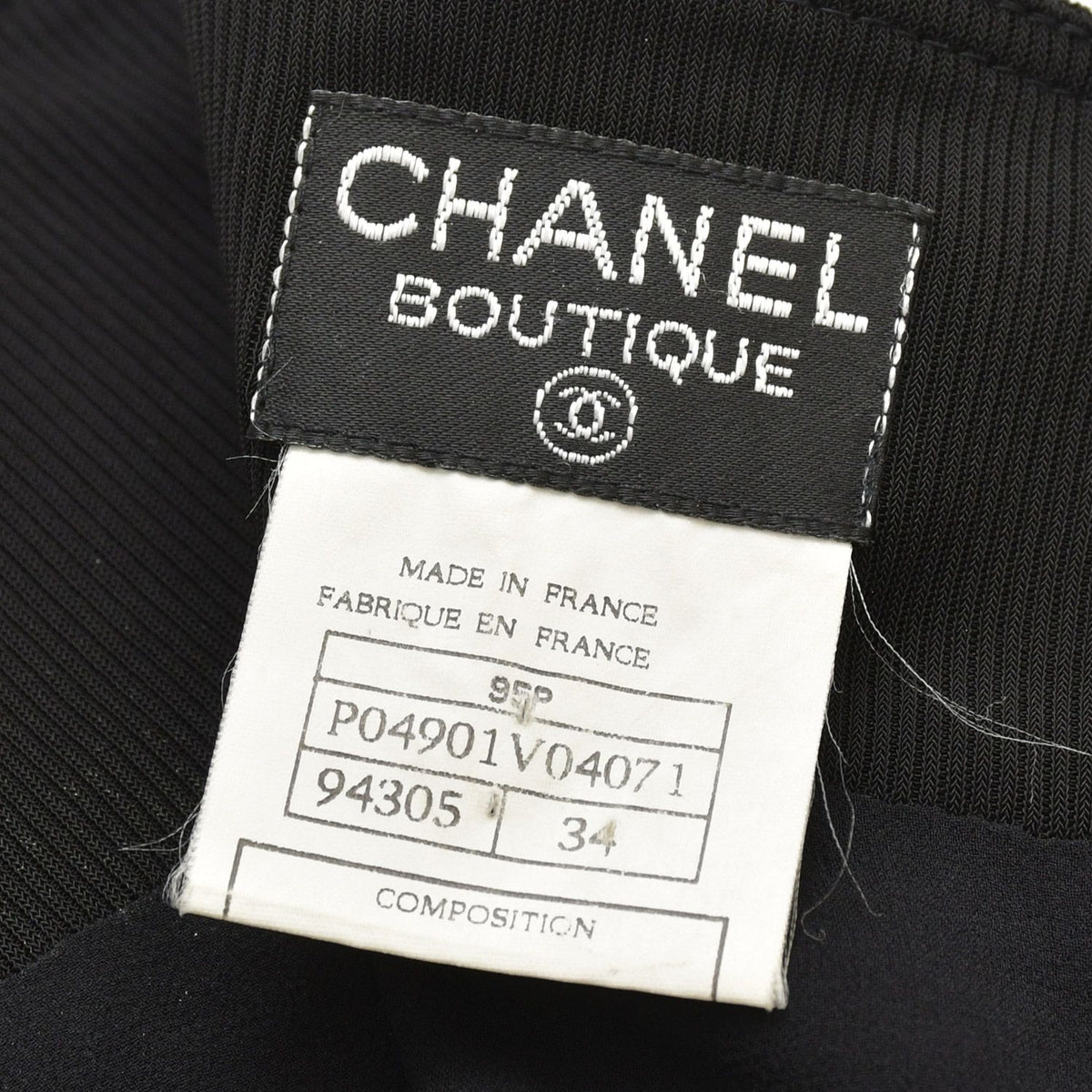Chanel Boutique Black Skirt Flare Mellow Polished Rayon Vintage — view 6