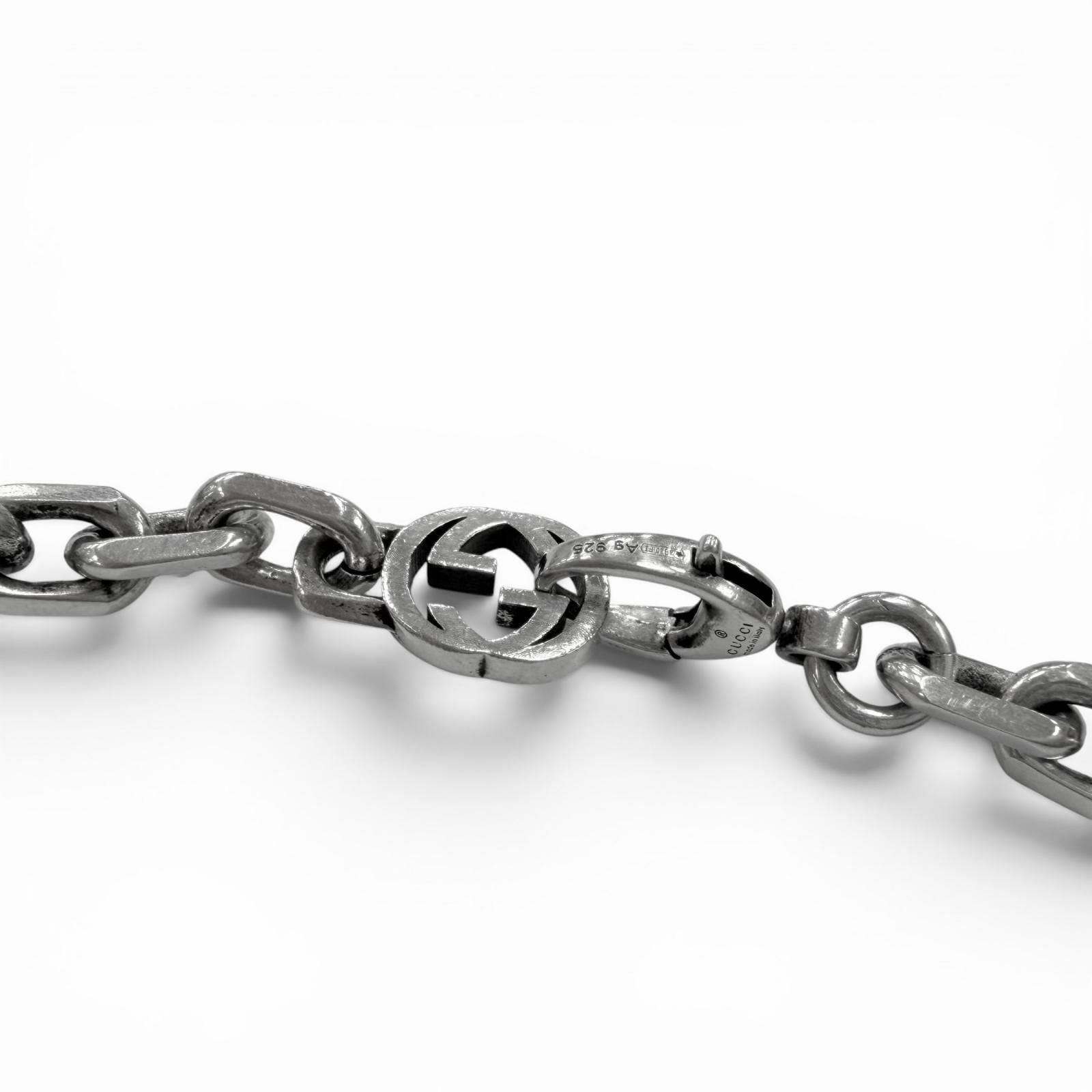 Gucci Interlocking Chain Necklace Silver — view 5