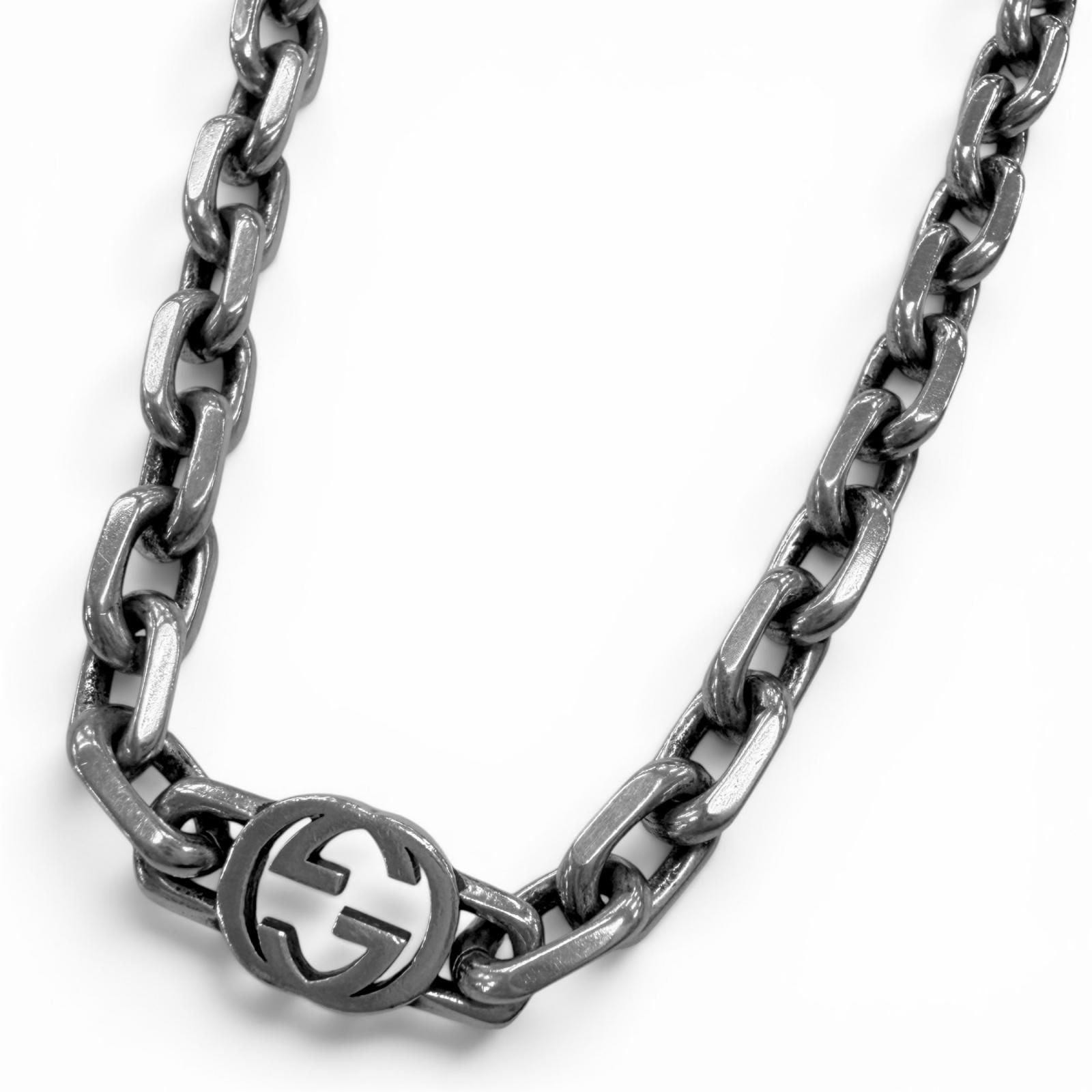Gucci Interlocking Chain Necklace Silver