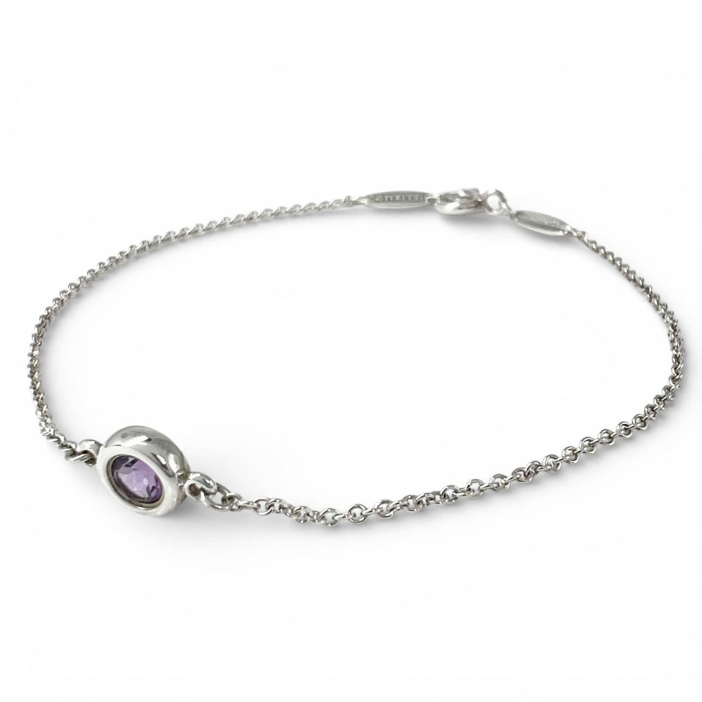 Tiffany & Co Elsa Peretti Color by the Yard Amethyst Bracelet Silver