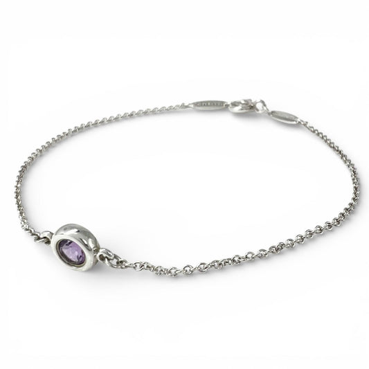 Tiffany & Co Elsa Peretti Color by the Yard Amethyst Bracelet Silver