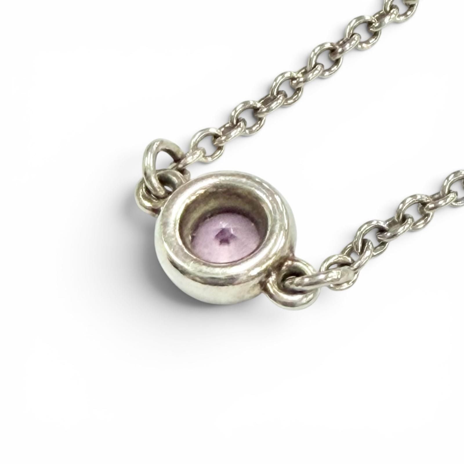 Tiffany & Co Elsa Peretti Color by the Yard Pink Saffiano Bracelet Silver — view 3