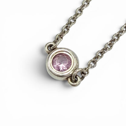 Tiffany & Co Elsa Peretti Color by the Yard Pink Saffiano Bracelet Silver — view 2