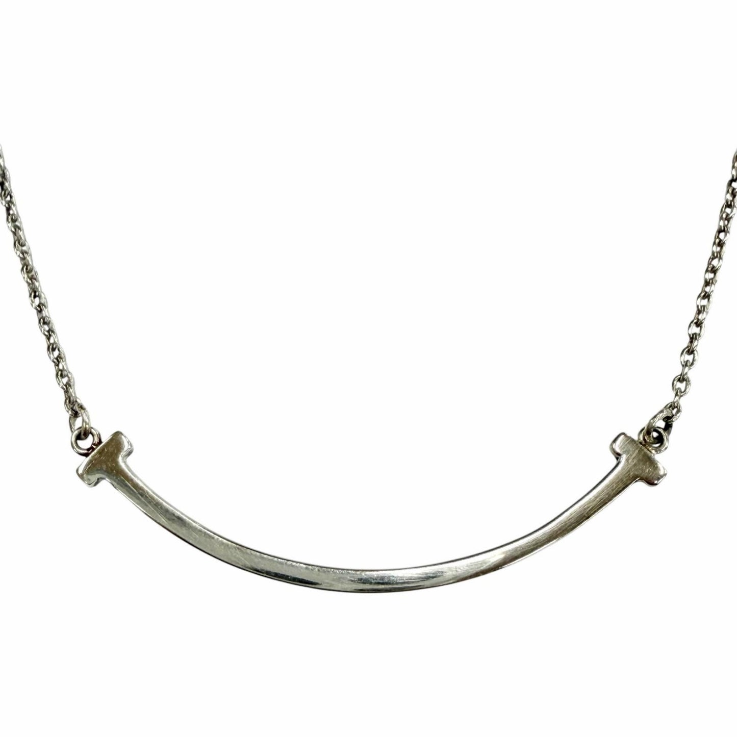 Tiffany & Co T Smile Pendant Small Necklace Silver